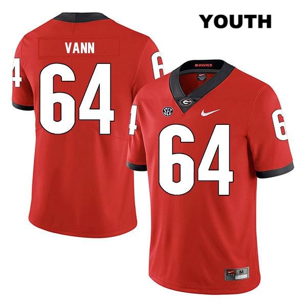 Georgia Bulldogs Youth David Vann #64 NCAA Legend Authentic Red Nike Stitched College Football Jersey CZM0356AG